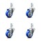 Service Caster 3.5 Inch Blue Polyurethane Wheel Swivel 7/8 Inch Square Stem Caster Set SCC SCC-SQ20S3514-PPUB-BLUE-78-4 - alternate 3